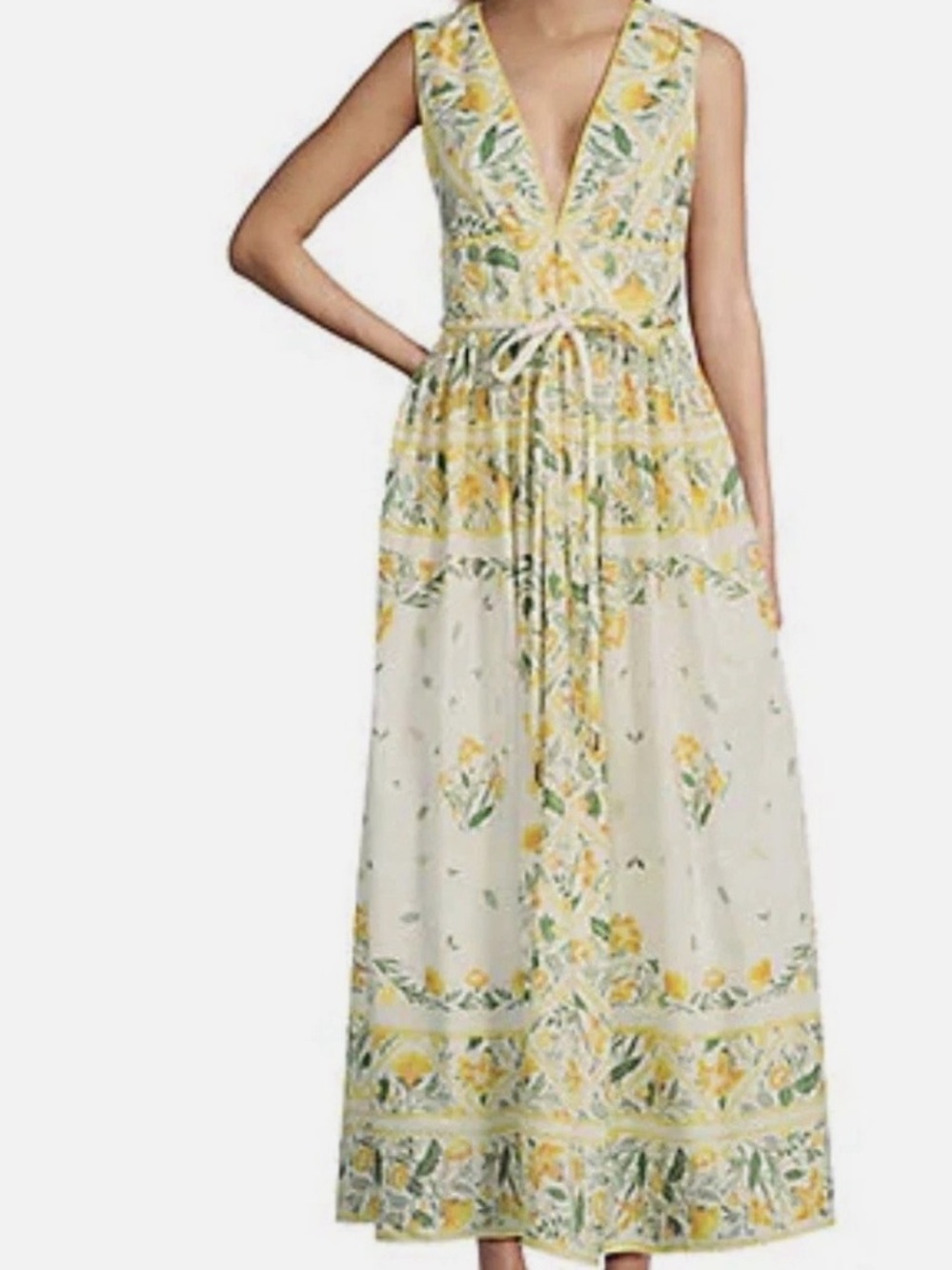NWT Antonio Melani X Style By Simkins Size 12 Yellow Floral Hannah Maxi Dress